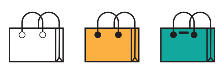 Shopping Bag icon set. Variety of colorful shopping bag icon Vector.