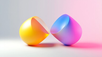 Fototapeta premium 3D of colorful geometric shapes on a white background 