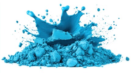 Obraz premium Dynamic Blue Powder Explosion: Abstract Artistic Composition