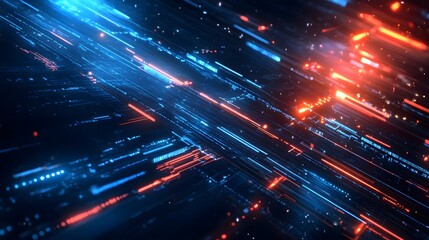 Obraz premium Abstract Digital Network Data Streams Flowing