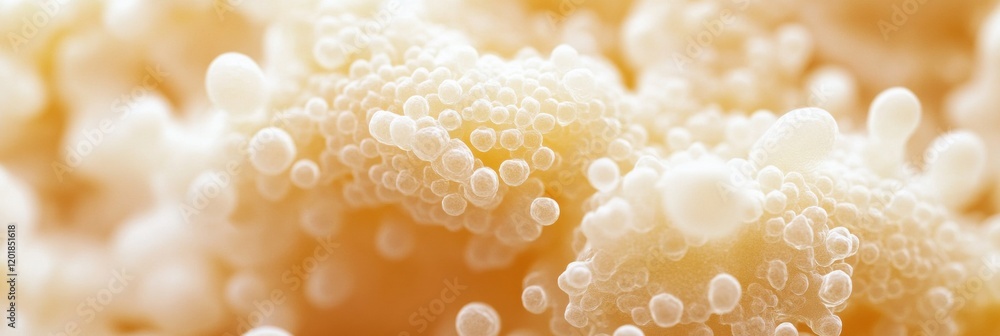 Leinwandbilder close up view of bacteria growth on bread and cheese showing intricate details and textures. generat