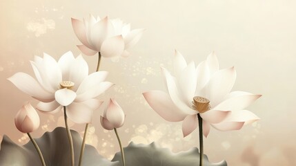 Obraz premium Background with lotus flowers 