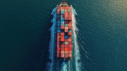International shipping flat design top view global trade animation triadic color scheme