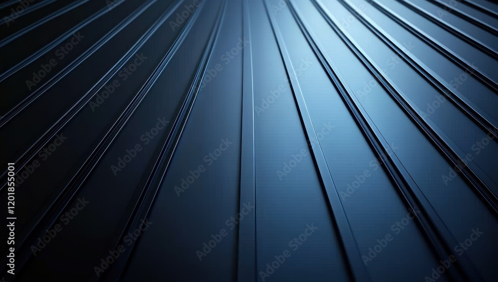Poster abstract background of curved metallic lines in shades of blue, smooth textures and modern design el