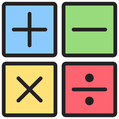 Obraz premium Mathematics Flat Outline Icon
