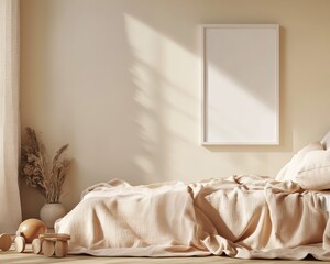 Create a playful and colorful child's room with poster mock up