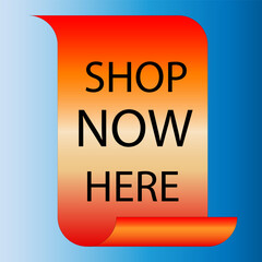 Sale label scroll. Shop now here, best choice, order now, special offer, free delivery sale banners. Red gradient scroll ribbons, tags and stickers. Vector illustration.