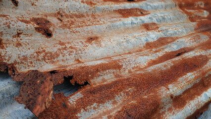 rusty and leaking metal roof texture