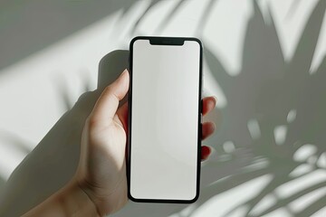 Psd Executive Hand Holding Mobile Phone with Editable Screen and White Background