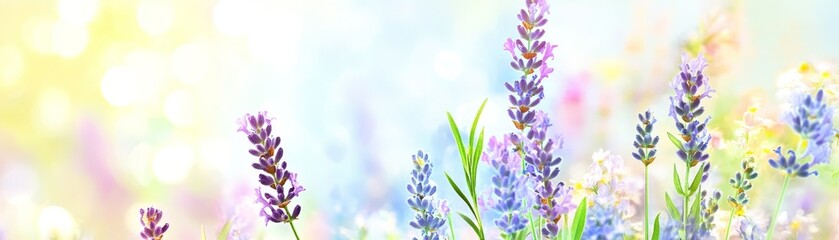 Naklejka premium Lavender flowers wallpapers tranquil purple blossoms in full bloom nature background for relaxation and calm