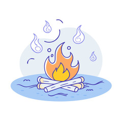 beach bonfire icon, beach bonfire vector illustration-simple illustration of beach bonfire, perfect for beach bonfire logos and icons