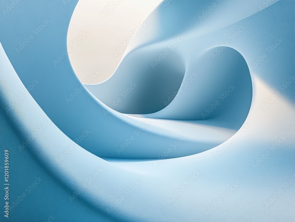 Poster abstract flowing fabric in soft blue tones creating a serene and tranquil visual experience for arti