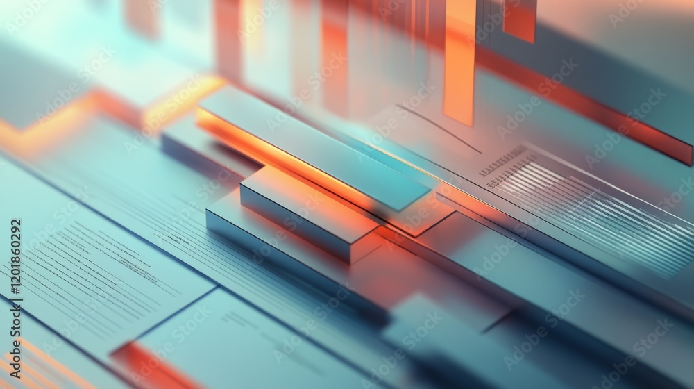 Poster a detailed shot of a d stacked column graph with multiple layers and segments, illustrating the brea