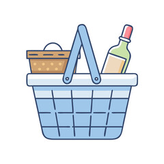 picnic basket icon, picnic basket vector illustration-simple illustration of picnic basket, perfect for picnic basket logos and icons