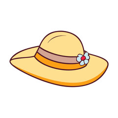 sun hat icon, sun hat vector illustration-simple illustration of sun hat, perfect for sun hat logos and icons
