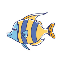 tropical fish swimming icon, tropical fish swimming vector illustration-simple illustration of tropical fish swimming, perfect for tropical fish swimming logos and icons