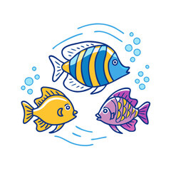 tropical fish swimming icon, tropical fish swimming vector illustration-simple illustration of tropical fish swimming, perfect for tropical fish swimming logos and icons