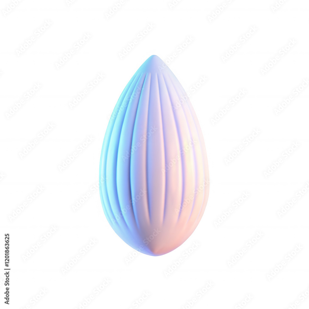 Poster a beautiful 3d render of a teardrop-shaped object with soft pastel colors and elegant lines, showcas