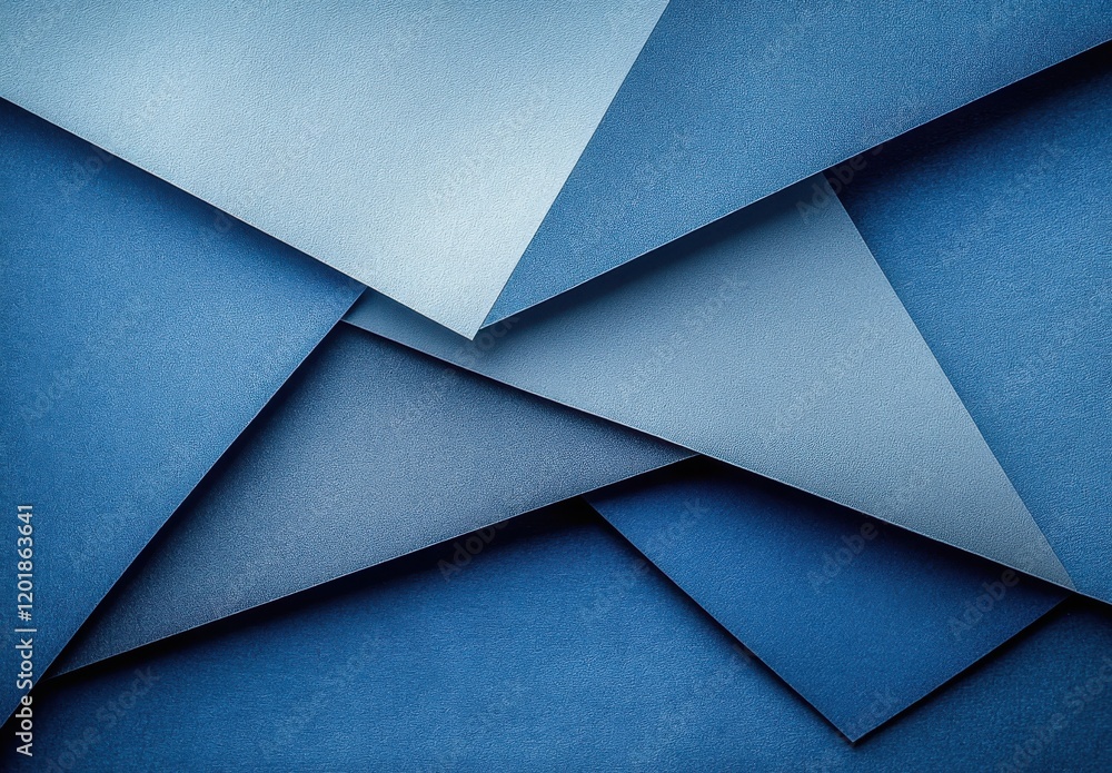 Poster abstract layered blue paper design creating a modern and artistic background with sharp angles and v