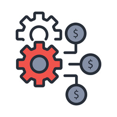 money management icon. vector.Editable stroke.linear style sign for use web design,logo.Symbol illustration.