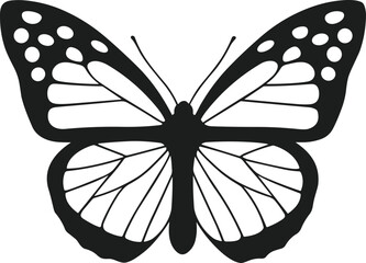 Elegant Butterfly Silhouette Vector Illustration