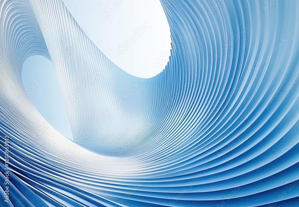 Poster abstract swirling blue waves creating a modern artistic design with smooth curves and striking light