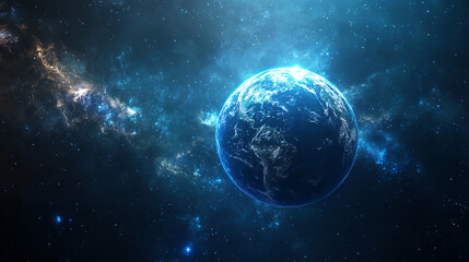 Concept of World Creation and Divine Creation Process, Inspirational Banner with Copy Space