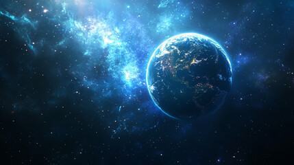 Concept of World Creation and Divine Creation Process, Inspirational Banner with Copy Space