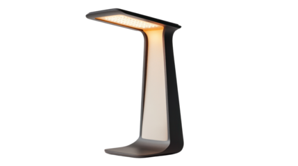 A modern desk lamp featuring a sleek design and warm lighting, perfect for enhancing study or work environments with a contemporary touch.