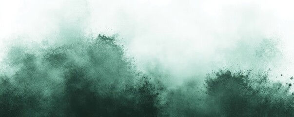 Green smoke cloud, abstract texture, white background, design element