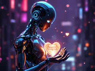 Robot, Valentine's Day, heart