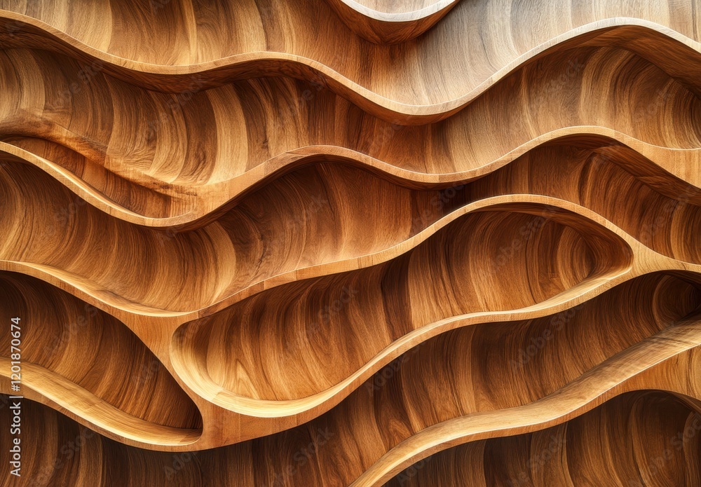 Poster abstract wooden texture with flowing curves and beautiful grain patterns for use in artistic and nat