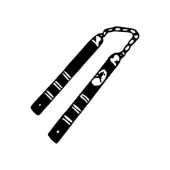 a drawing of a double stick weapon illustration