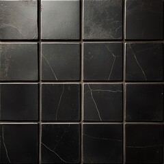 Naklejka premium Dark gray square mosaic tiles. Elegant, modern design for bathroom or kitchen.