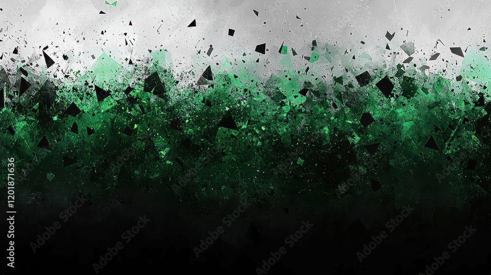 Poster abstract green and black particle background texture
