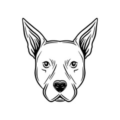 a line art drawing portrait of a dog illustration
