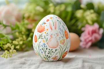 Fototapeta premium Easter egg festival water color art display botanical garden decorative crafts outdoor close-up celebrating creativity