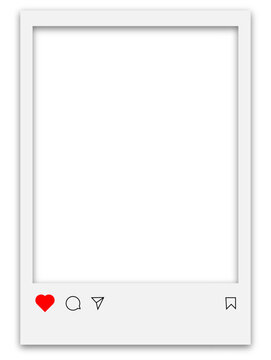 Instagram Portrait Post Mockup - Polaroid Photo Frame with drop shadow effect
