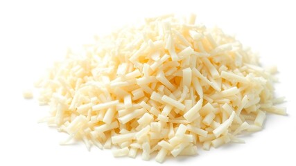 Fototapeta premium Garnished Grated Mozzarella Cheese Closeup - High Definition Food Photography