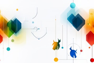 Tres reyes magos en un fondo de colores sutiles y formas geométricas que evocan la festividad