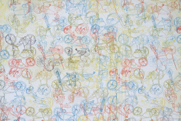 scrapbooking paper with repeating bicycle motif