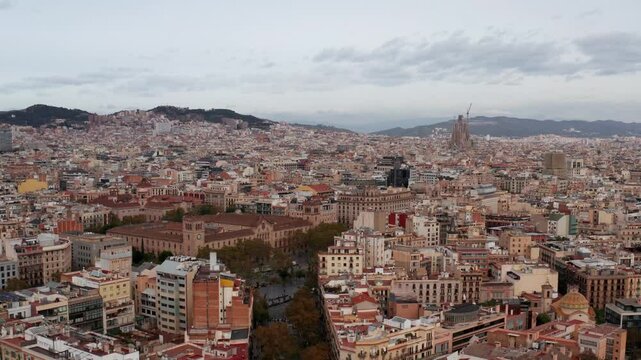 calle de Barcelona con dron