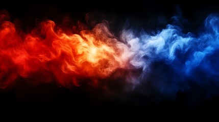 Abstract Red And Blue Smoke Swirling Design
