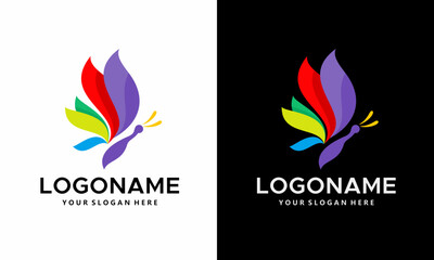 colorful butterfly symbol logo	