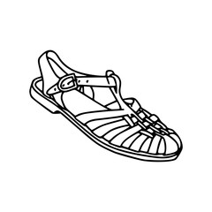 a line art drawing of an antique vintage slippers