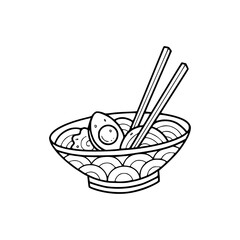a line art drawing of a japanese food illustration