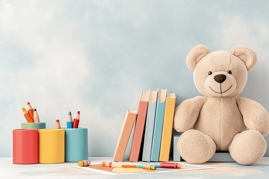 Un colorido cuarto de ni&ntilde;os lleno de juguetes y libros en un ambiente acogedor