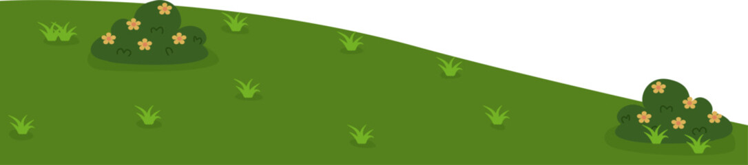 Green grass with flowers illustration