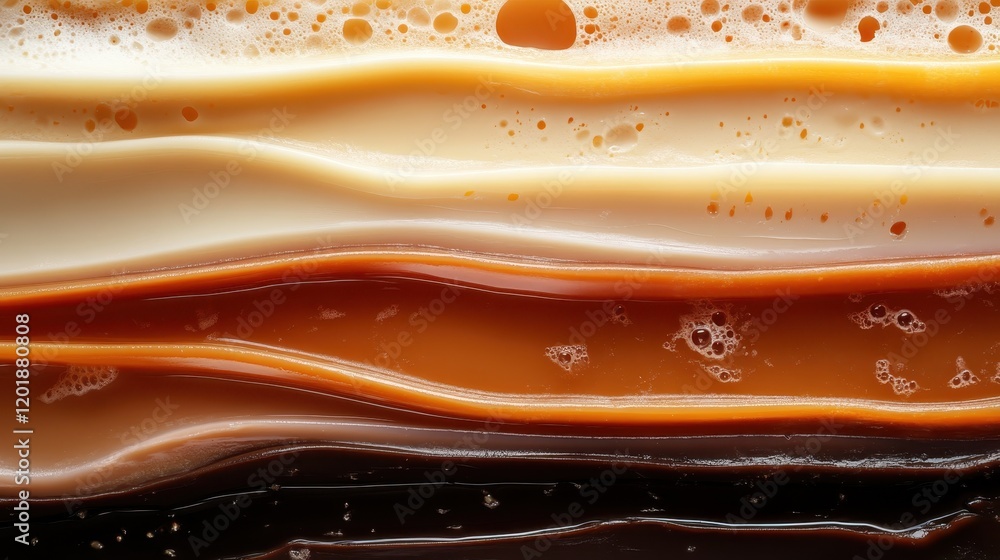 Poster a visually captivating image showcasing abstract layers of colorful liquid, featuring a textured rip