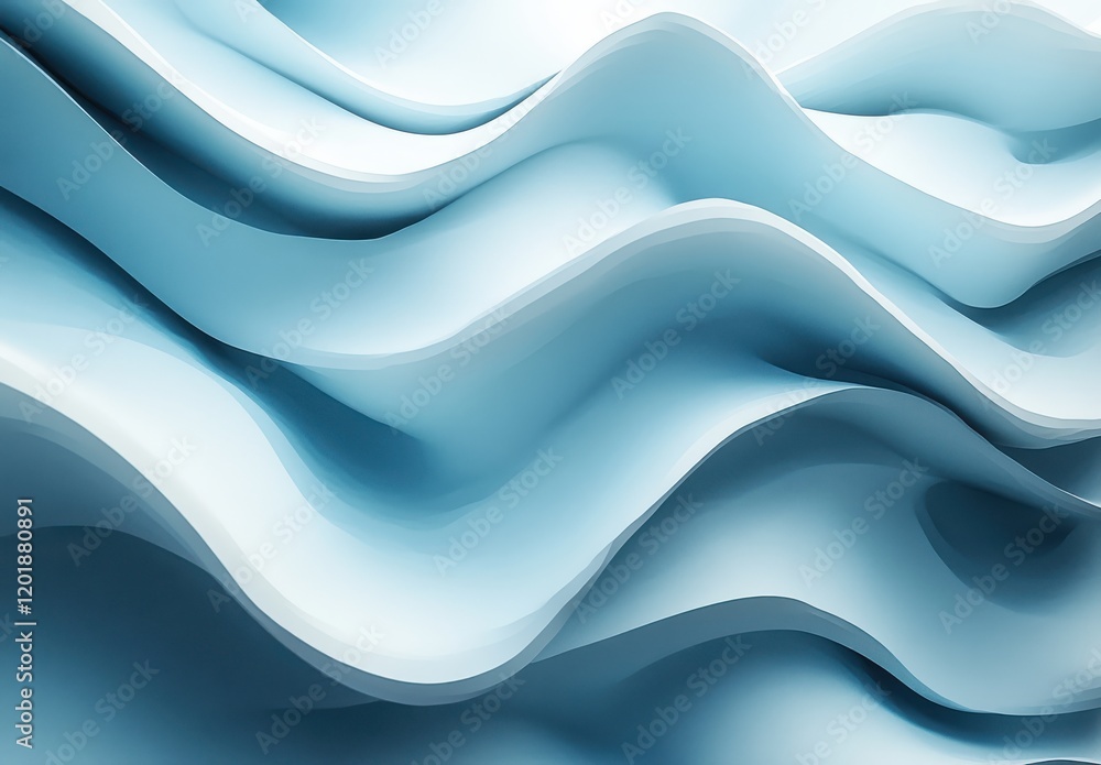 Poster Elegant Waves of Light Blue Form Flowing Patterns, Creating an Abstract Natural Texture in a Serene and Calming Composition for Modern Design Applications